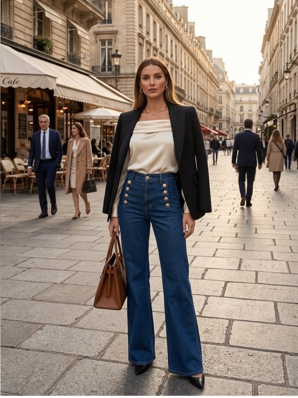 New  DEREK LAM ROBERTSON FLARE JEANS Dark Wash